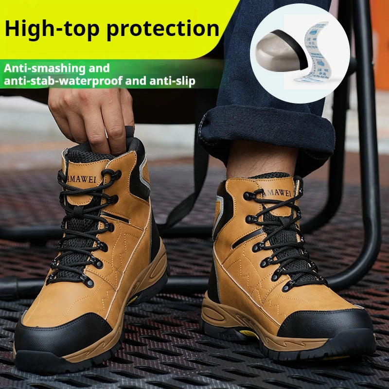 Botas de seguridad para hombre, con punta de acero, antiperforación, anticaídas, indestructibles, antideslizantes, impermeables