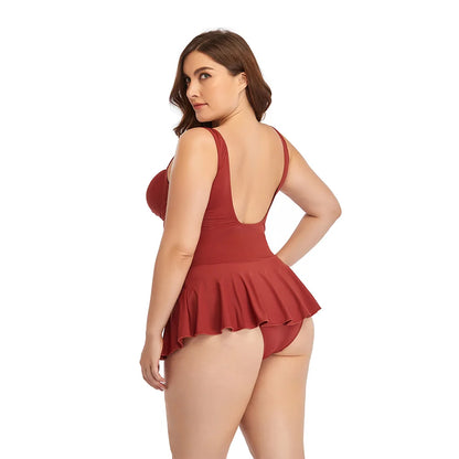 Traje de baño de talla grande para mujer, modelo 2025. Elegante conjunto de bikini para mujer, ideal para nadar. Traje de baño sexy para mujeres con curvas. Traje de baño de una pieza.