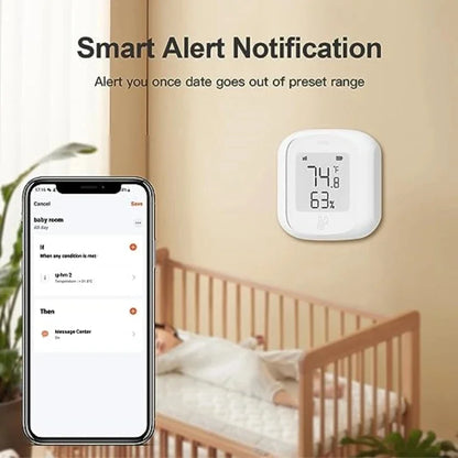 Sensor de temperatura y humedad Tuya ZigBee/WIFI con pantalla LED, conexión inteligente para el hogar, termohigrometría, Google Home y Alexa.