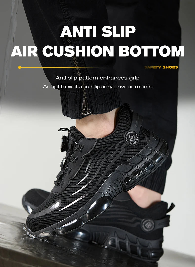 Work Safety Shoes Men Women Steel Toe Sneakers Air Cushion Indestructible Security Protection Safety Boots Size 47 48 Footwear