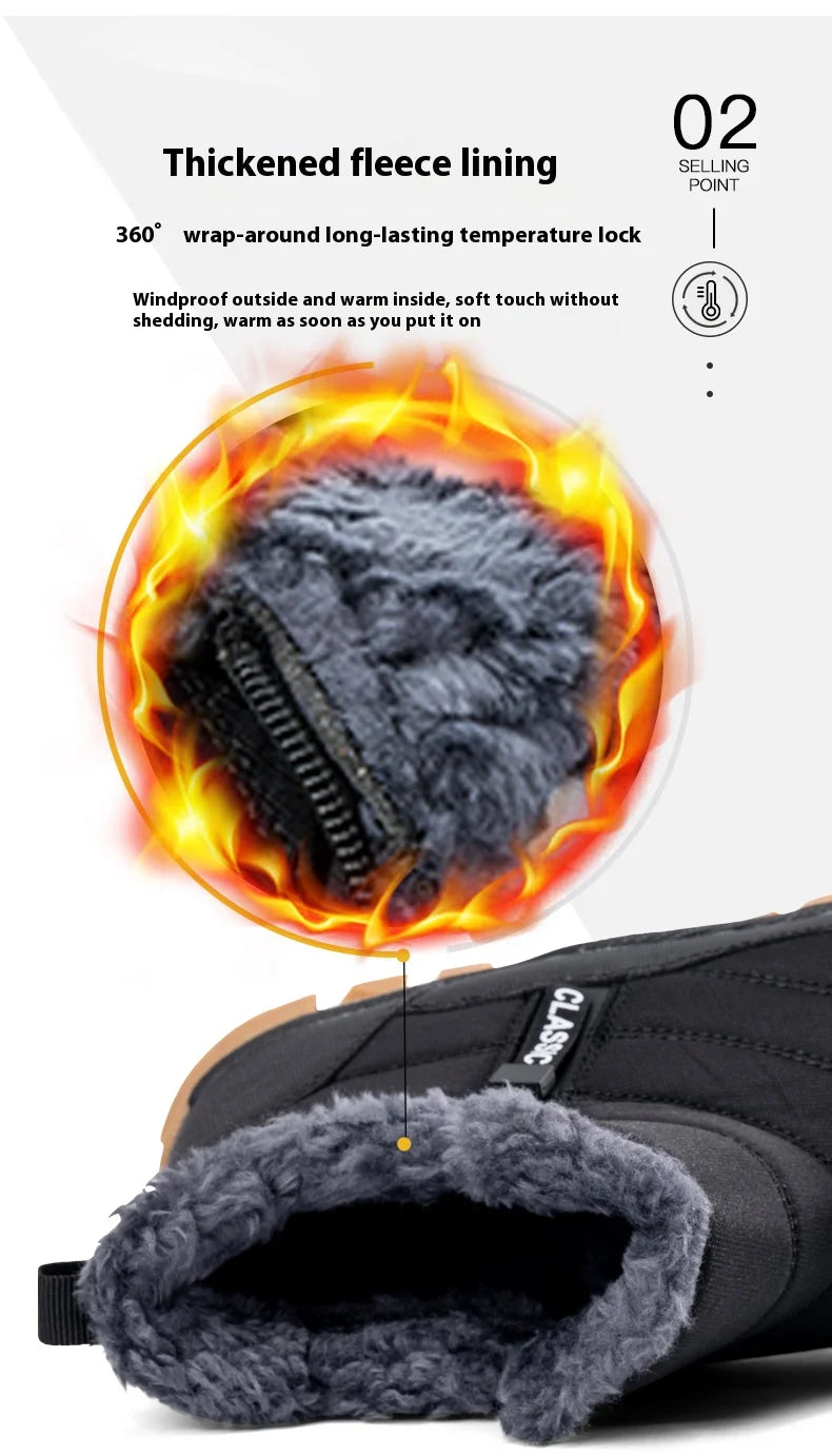 Botas de hombre para mantener el calor, zapatos de invierno para hombre, botines impermeables, zapatos de piel, botas de nieve, zapatos casuales de invierno, botines para hombre