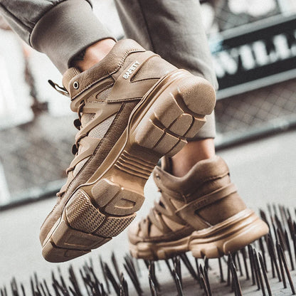 Zapatos de trabajo de seguridad para hombre, ligeros, transpirables, indestructibles, irrompibles, cómodos, con diseño de puntera de plástico.