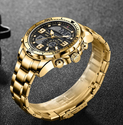 Relojes digitales Foxbox para hombre, reloj de pulsera deportivo de cuarzo de lujo superior, reloj de pulsera de acero militar resistente al agua, reloj de pulsera de cuarzo, reloj para hombre