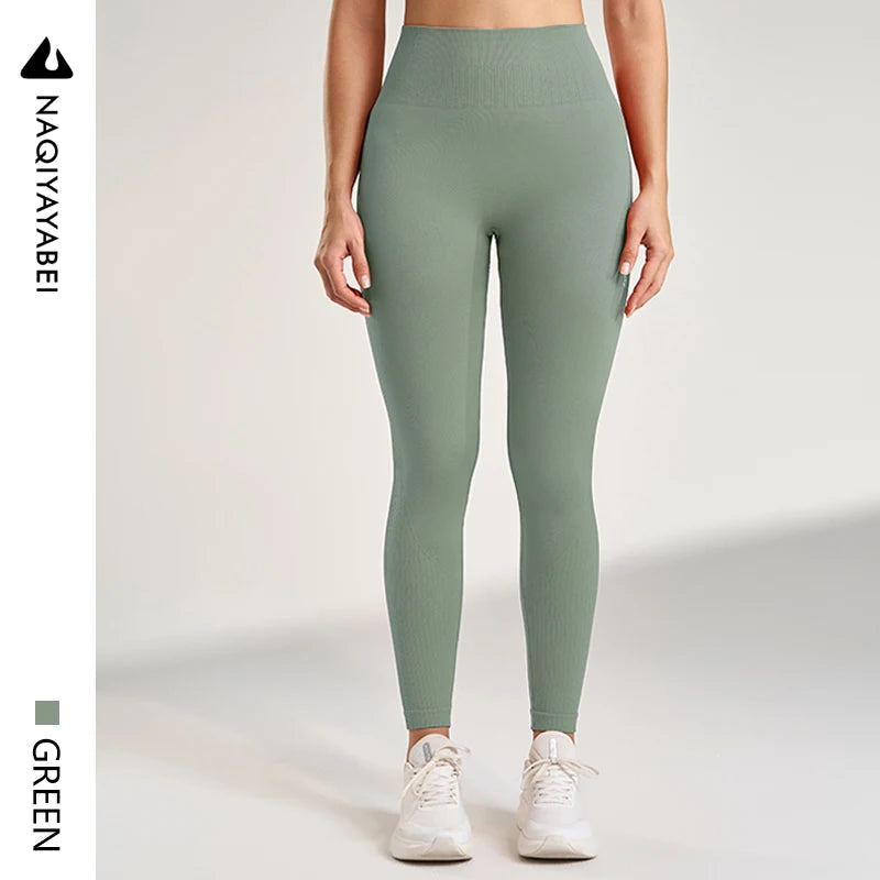 Leggings deportivas para mujer, color sólido, para gimnasio, correr, yoga, pantalones largos, cintura alta, efecto vientre plano, elásticas, pantalones de chándal, siete colores.