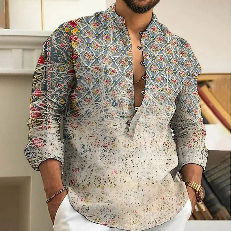 Camisa de lino de manga larga con botones, tela cómoda, tendencia urbana, primavera y otoño para hombre 2025