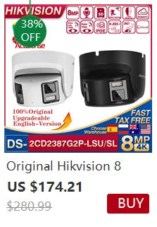 Cámara IP Hikvision ColorVu Smart Hybrid Light DS-2CD1383G2-LIU 4K 8MP con doble luz blanca y micrófono integrado.