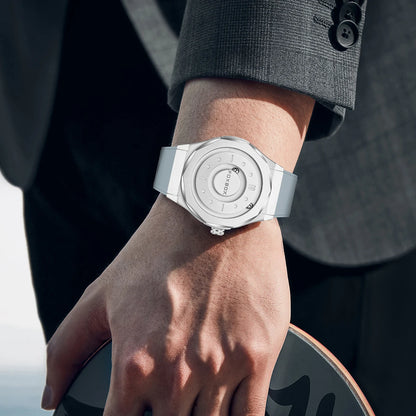 FOXBOX Reloj de negocios de lujo para hombre, resistente al agua hasta 30 m, diseño personalizado, correa de acero inoxidable, reloj de cuarzo para hombre, regalo de moda