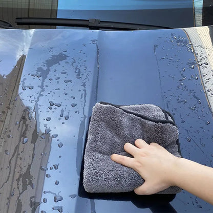 Toalla de microfibra para lavado de coches SEAMETAL de 1200 g/m², 40 x 40 cm, forro polar coral grueso y absorbente, paño de secado y lavado.