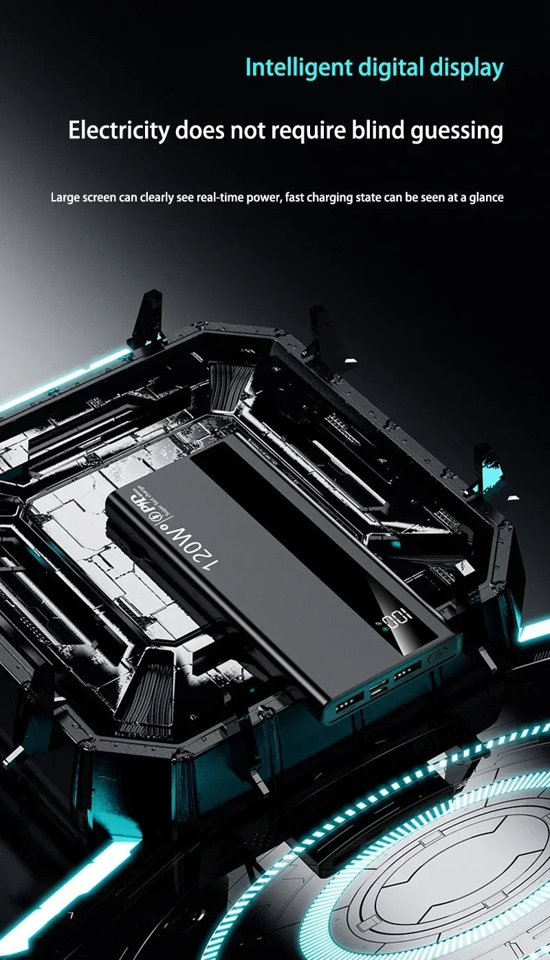 Banco de energía Xiaomi de 500.000 mAh, 120 W, carga ultrarrápida, batería externa de alta capacidad, cargador portátil para iPhone y Samsung.