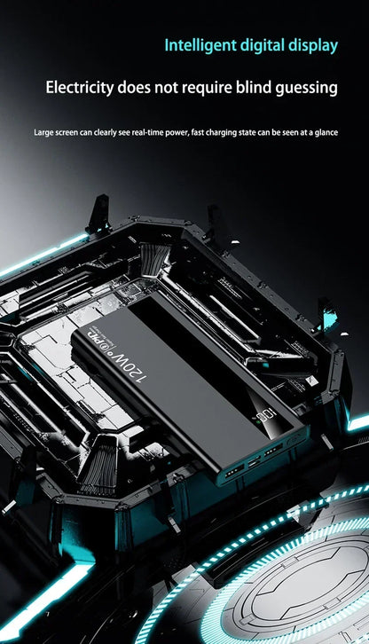 Banco de energía Xiaomi de 500.000 mAh, 120 W, carga ultrarrápida, batería externa de alta capacidad, cargador portátil para iPhone y Samsung.