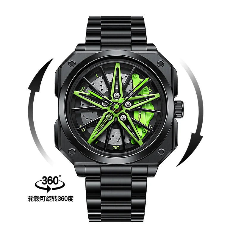 Reloj de cuarzo con esfera giratoria caleidoscopio Sharingan, esfera de anime japonés 3D, reloj de marca superior de lujo, resistente al agua, reloj de moda para hombre.