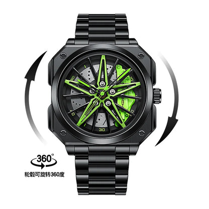 Reloj de cuarzo con esfera giratoria caleidoscopio Sharingan, esfera de anime japonés 3D, reloj de marca superior de lujo, resistente al agua, reloj de moda para hombre.
