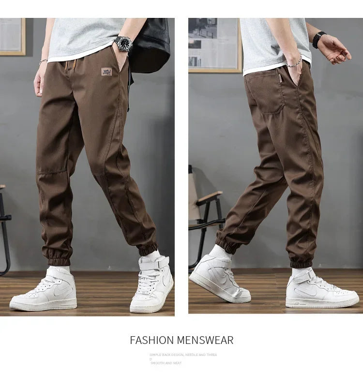 Pantalones casuales de hombre de corte holgado y a la moda, ideales para otoño e invierno. Estilo deportivo clásico y sencillo. Cómodos pantalones holgados para el trabajo.