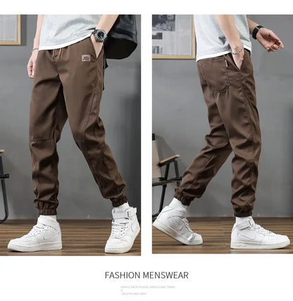 Pantalones casuales de hombre de corte holgado y a la moda, ideales para otoño e invierno. Estilo deportivo clásico y sencillo. Cómodos pantalones holgados para el trabajo.