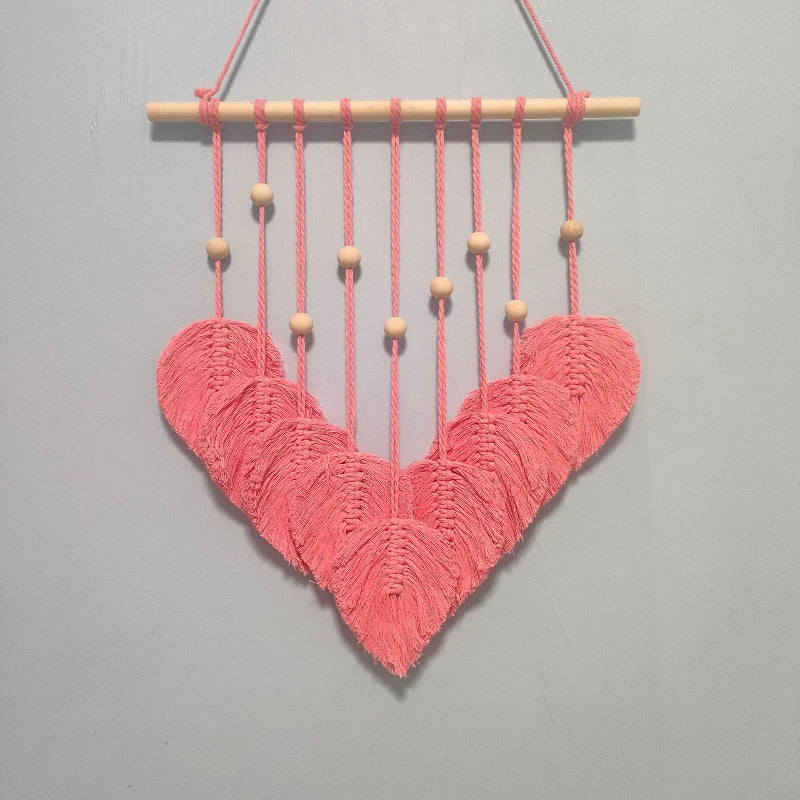 Decoración de pared para el hogar de estilo bohemio hecha a mano, decoración colgante para habitación.