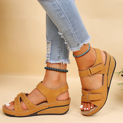 Sandalias de verano para mujer, zapatos de punta abierta para caminar, zapatos suaves para mujer, zapatos de cuña para mujer, sandalias de fiesta, calzado femenino.