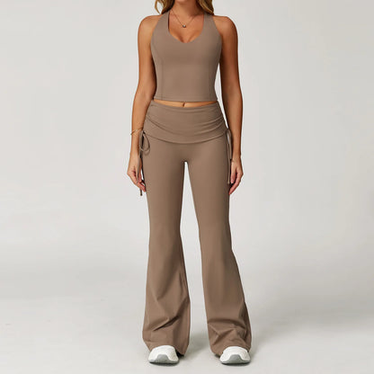 Conjunto de chándal de yoga para mujer, 2 piezas, ropa deportiva para entrenamiento, fitness, gimnasio, leggings de cintura alta, sujetador deportivo, ropa deportiva