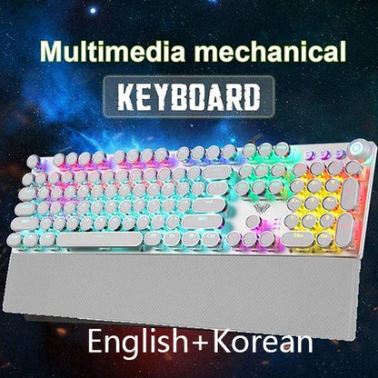 Teclado mecánico para juegos AULA F2088 de 104 teclas con cable, retroiluminado, de metal, anti-efecto fantasma, inglés, hebreo, ruso, español, árabe y coreano.