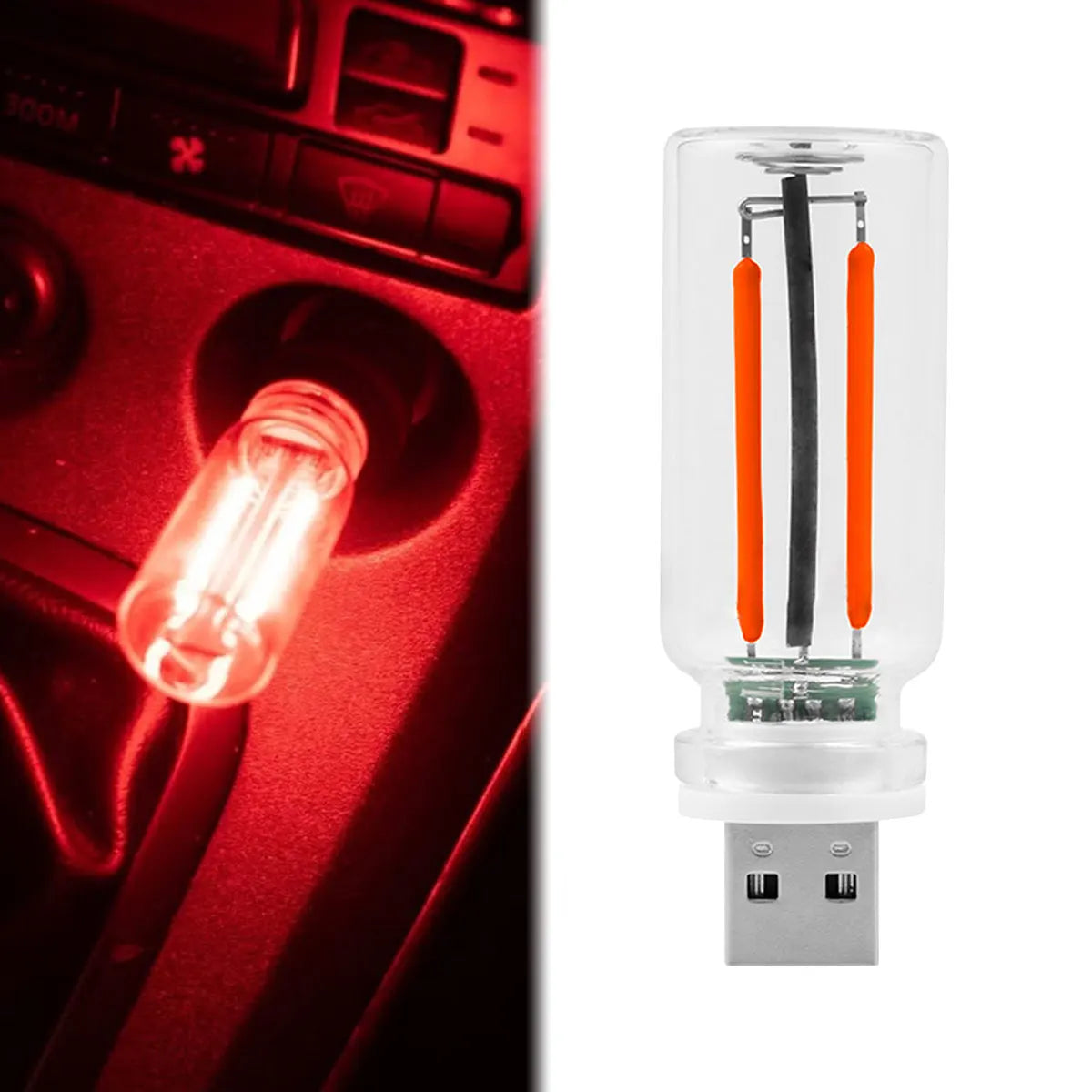 Luz nocturna USB con atenuación táctil, bombilla LED incandescente de filamento, iluminación interior de coche, lámpara de ambiente para sala de fiestas y coche.