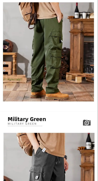 Pantalones de trabajo para hombre, de pierna recta, estilo casual, resistentes, tipo cargo, para trabajos pesados, transpirables y cómodos, estilo militar.