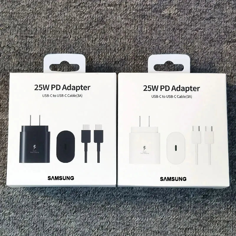 Cargador de 25 W con enchufe estadounidense para Samsung, adaptador de carga súper rápida para Galaxy S24, S23, S22, S21, S20 Ultra, Z Flip Fold, 6, 5, 4, 3, 2, A55, A35 y A25.