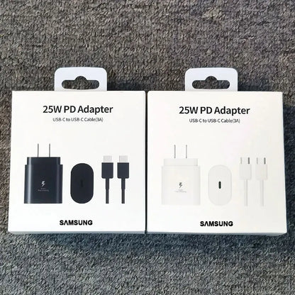 Cargador de 25 W con enchufe estadounidense para Samsung, adaptador de carga súper rápida para Galaxy S24, S23, S22, S21, S20 Ultra, Z Flip Fold, 6, 5, 4, 3, 2, A55, A35 y A25.