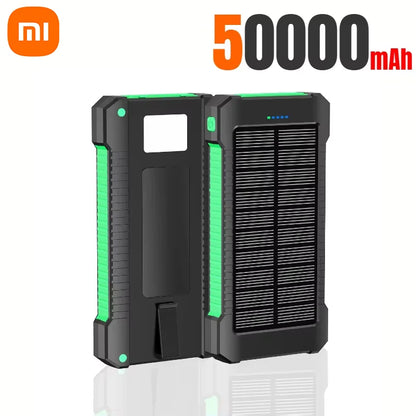 Banco de energía solar Xiaomi de 500.000 mAh, gran capacidad, carga súper rápida, batería externa portátil para exteriores para iPhone, Huawei y Samsung.