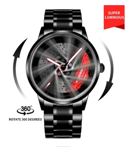 Reloj de cuarzo con esfera giratoria caleidoscopio Sharingan, esfera de anime japonés 3D, reloj de marca superior de lujo, resistente al agua, reloj de moda para hombre.