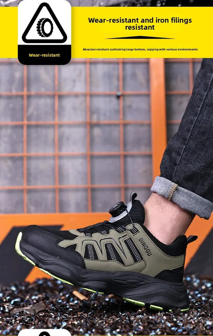 Calzado de seguridad laboral para hombre, resistente a impactos y perforaciones, con puntera de acero, tejido ligero y protección Flykned.