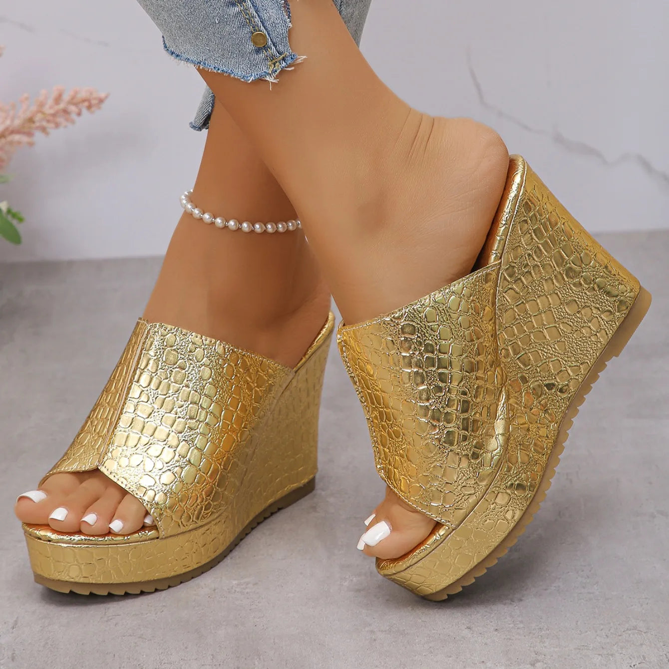 2025 Wedge Women Sandals Summer Retro Clip Toe Platform Sandals Woman Plus Size Trend Thick Bottom Shoes Women Zapatos De Mujer