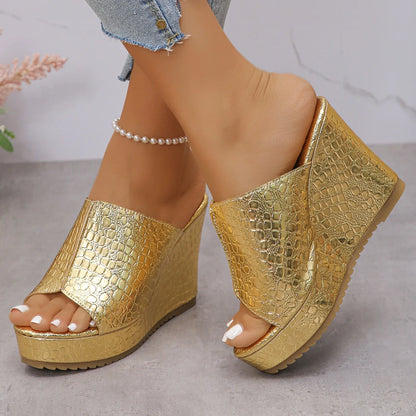 2025 Wedge Women Sandals Summer Retro Clip Toe Platform Sandals Woman Plus Size Trend Thick Bottom Shoes Women Zapatos De Mujer