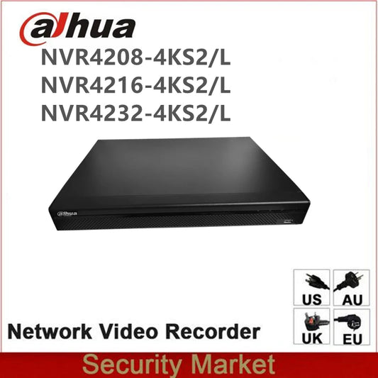 NVR original Dahua NVR4208-4KS2/L NVR4216-4KS2/ NVR4232-4KS2/L Grabador de vídeo en red de 8/16/32 canales 1U