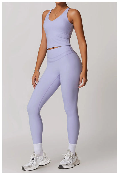 SWELTERING Conjunto de 2 piezas de ropa deportiva para mujer, conjunto de yoga, ropa deportiva para gimnasio, trajes de yoga, conjunto de fitness, chándales, sujetador deportivo, leggings para gimnasio