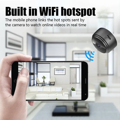 Minicámara WiFi de 9 pulgadas, grabadora de video inalámbrica, grabadora de voz, cámara de monitoreo de seguridad para el hogar inteligente para bebés y mascotas.