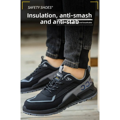 Calzado de protección laboral para hombre, anti-aplastamiento, anti-perforación, aislante 10KV, resistente al desgaste, calzado eléctrico de seguridad.