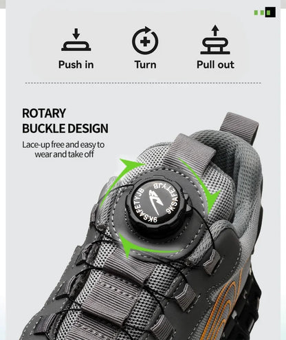 Summer Work Safety Protection Shoes Air Cushion Breathable Safety Shoes Anti-stabbing -smash Lightweight Sports Shoes For Men
