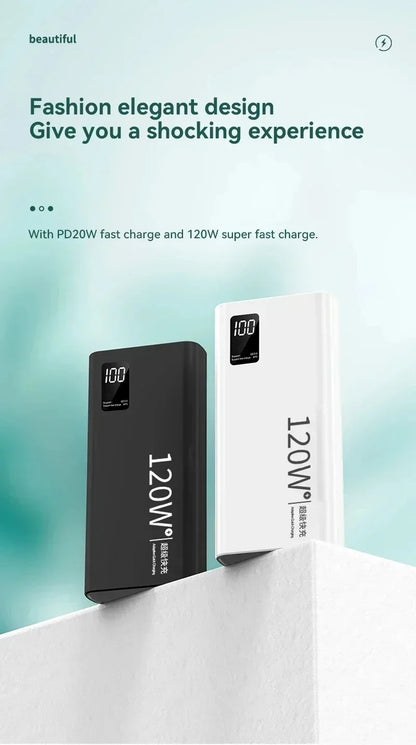 Banco de energía Xiaomi de 500.000 mAh y 120 W, carga ultrarrápida, gran capacidad, para iPhone, Huawei y Samsung.