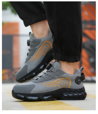 Summer Work Safety Protection Shoes Air Cushion Breathable Safety Shoes Anti-stabbing -smash Lightweight Sports Shoes For Men