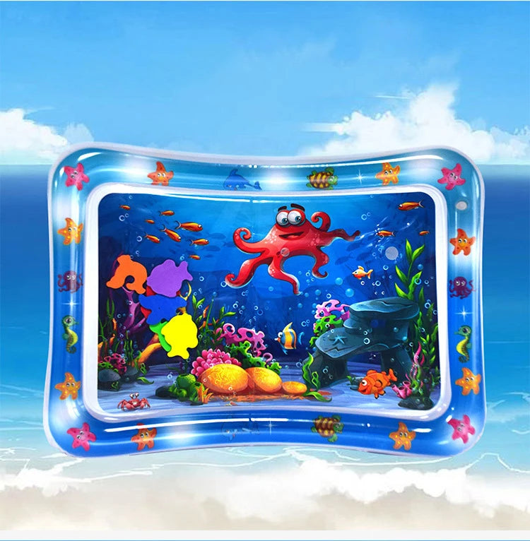 Colchoneta de juego inflable para bebé, cojín de agua de PVC, para tiempo boca abajo, para niños pequeños, juguetes de educación temprana para actividades de desarrollo