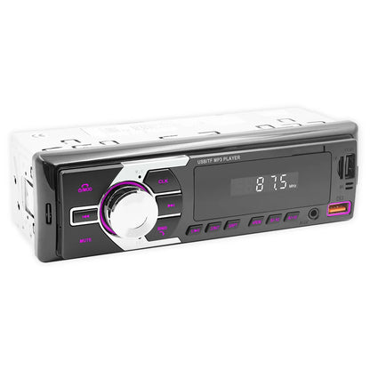 Radio estéreo BQCC 1DIN MP3 con FM, USB, TF, entrada AUX, Bluetooth, protección de energía, luces de 7 colores, USB dual, multimedia, audio para coche.