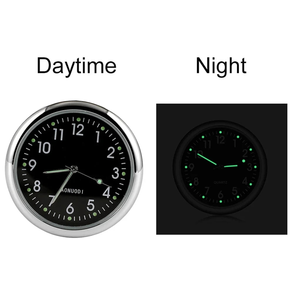 Reloj de coche luminoso, miniautomóviles, reloj digital adhesivo interno, relojes mecánicos de cuarzo, adorno para coche, accesorios para coche, regalos.