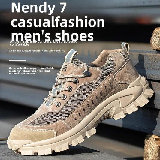 Spring New Men's Steel Toe Safety Shoes Breathable Work Shoes Anti Crush And Piercing High Temperature Resistant Wear Proof