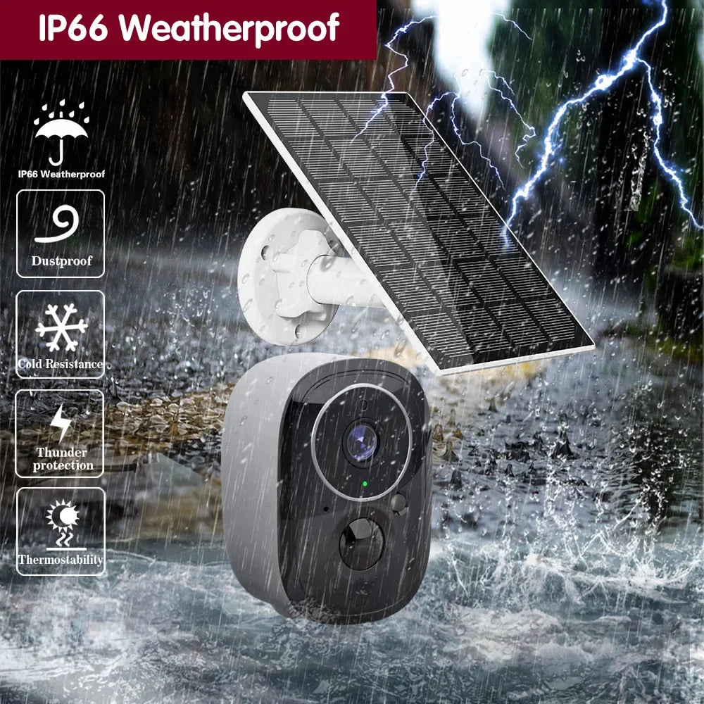 Cámara de seguridad exterior inalámbrica Tuya de 5 MP con WiFi y energía solar, batería de bajo consumo, sensor PIR de presencia, cámara IP de vigilancia a color para visión nocturna