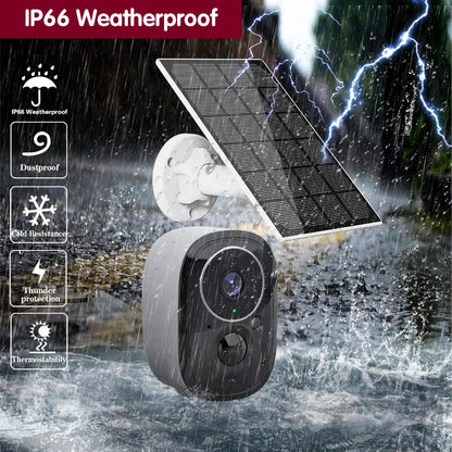 Cámara de seguridad exterior inalámbrica Tuya de 5 MP con WiFi y energía solar, batería de bajo consumo, sensor PIR de presencia, cámara IP de vigilancia a color para visión nocturna