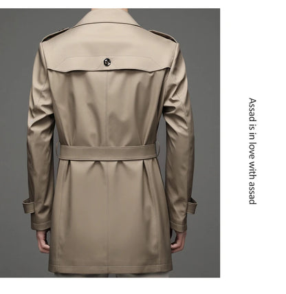 Gabardina de hombre, estilo casual o de negocios, ideal para otoño. Chaqueta larga estilo británico, versátil y con cuello de traje. Nueva prenda urbana.