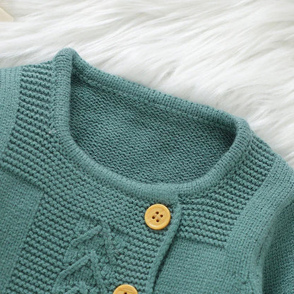 Conjunto de ropa para bebé, jersey de punto a la moda, liso, cálido, pantalones y leggings de otoño para recién nacido, niña y niño, pantalones de manga larga, 2 piezas
