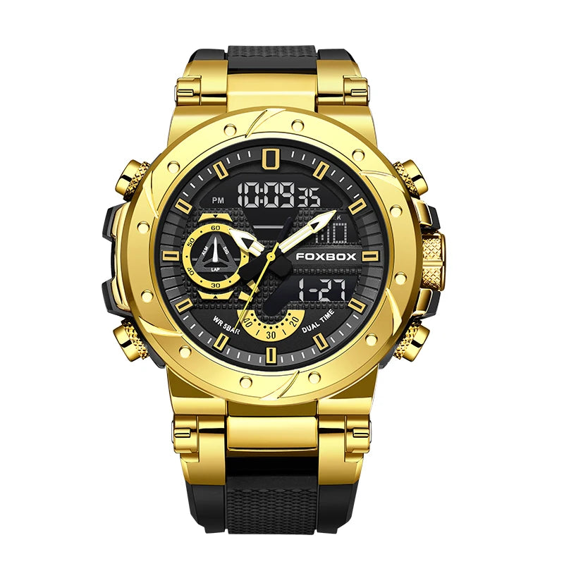 Reloj LIGE para hombre, correa de moda, deportivo, militar, calendario semanal, relojes de cuarzo, LED, pantalla dual, cronógrafo, relojes digitales para hombre