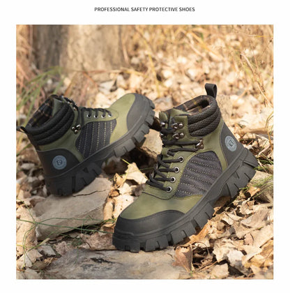 Zapatos de seguridad con puntera de acero para hombre, botas de trabajo indestructibles, zapatos de seguridad ligeros, zapatillas protectoras para caminar, antiaplastamiento y antipinchazos.