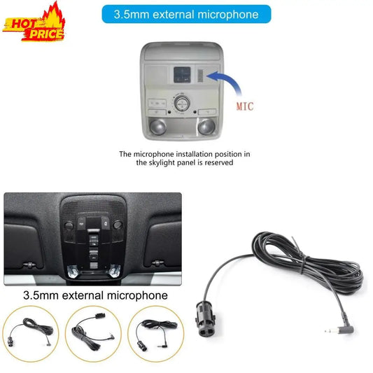 Micrófono con cancelación de ruido de 3,5 mm para sonido estéreo de coche y reuniones en casa.