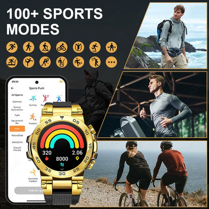 Nuevo reloj inteligente de negocios para hombre, pulsera impermeable de moda, reloj deportivo de lujo con monitor de ritmo cardíaco y sueño, reloj inteligente militar.